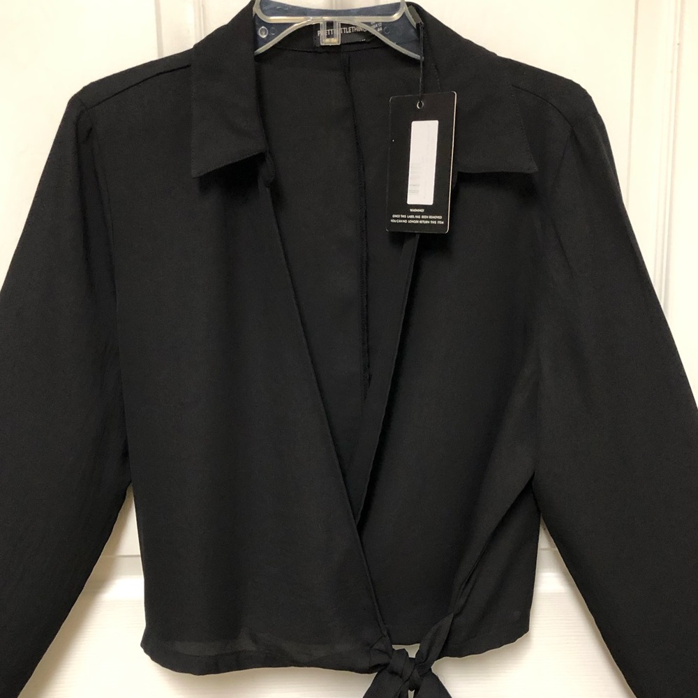 LAST CHANCE! Pretty Little Thing See Through Wrap Blouse - Picture 2 of 14